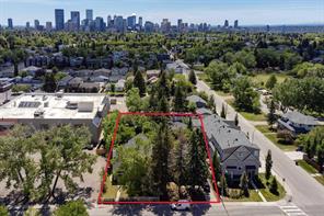 Aerial view of properties - proximity to Downtown Calgary  - 100' frontage by 180' deep approx. 18000 sqft