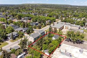 Aerial view of properties